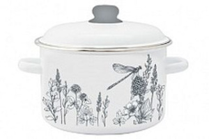 Кастрюля 4,0л Appetite FLORA-2 цил эмаль(1/4)