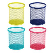 Подставка для ручек и карандашей цилиндр 10х9х9см, металл,ассорти 4 цвета(1/12/96)