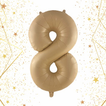 Шар фольгированный 32'/81см "Цифра "8" (шампань) (1/20)