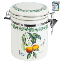 "Fruit Garden" Банка для сыпучих продуктов (клипс) 15х10х14см v=630мл (под.упаковка)керам.(1/24)
