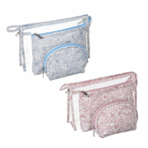 Косметички в наборе 3 шт Флора, ПВХ, ПЭ, 25х16х8см/20х14х3см/15х10х6см, 2цв ЮL (4/4)