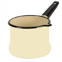 Ковш 1,0л б/кр, б/дек мет/руч (слоновая) эмаль (8)