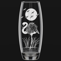 Ваза для цветов "Фламинго" h=26см (гравировка с напылением) стекло(1/6)