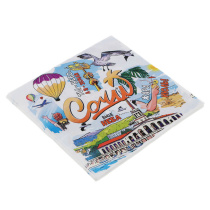 Набор бумажных салфеток 12 шт, 33х33см Рыжий (12/288)