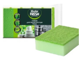 Губки для мытья посуды MAXI 5шт Master FRESH (1/36)