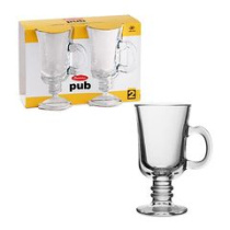Набор кружек 2пр Pub Irish coffee 215мл с ручкой п/уп стекло(1/12)