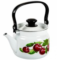 Чайник 2,0л Вишневый сад (белая) эмаль(4)