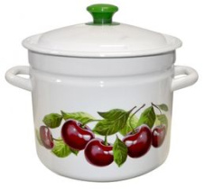 Кастрюля  7,0л с/дек (белая) эмаль.(1/2)