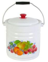 Ведро 12л с/кр с/дек (белая) эмаль.(2)