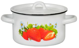 Кастрюля 1,5л c/дек эмаль(8)