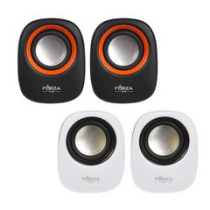 Аудио-колонки, 2 шт, 94х73мм, провод 3.5 мм. mini-Jack,регулятор громкости,пластикFORZA USB(1/4/24)