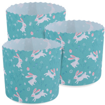 Набор форм для выпечки кулича 3шт 9*9см "Кролики" (бумага) (1/12)