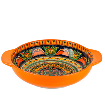 "Arabesque" Блюдо с ручками (оранжевый) 24,5х20,5см v=1200мл (min6) (транспортная уп.)фрф. (6/24)