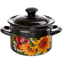 Кастрюля  6,0л цил. с/дек (коричн) эмаль(4)