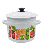 Кастрюля  7,0л цил. Палитра вкуса (белая) эмаль(2)