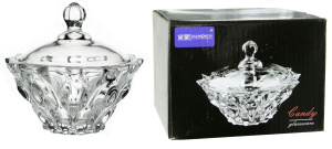 Ваза с крышкой 12*9 см стекло(1/36)