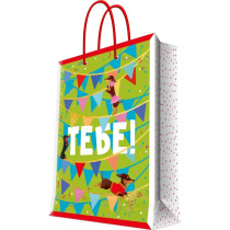 Бумажный пакет 11x13,7x6,2см д/сувенирной продукции с ламинацией (12/600)