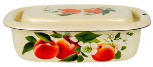 Лоток 0,6л с/дек с/кр (слоновая) эмаль.(20)