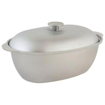 Гусятница алюминиевая 6,0 л с алюминиевой крышкой и алюминиевой ручкой крышки ТМ Гардарика (1/6)