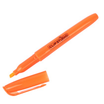 Маркер-выделитель оранжевый линия 4мм круглый корпус, скошенный наконечник (1/24/1200)