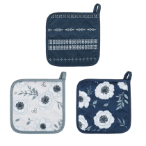 Прихватка, 100% хлопок, 20х20см, синий, 3 диз PROVANCE Нэви (6/144) 