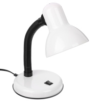 Лампа настольная, Е27, 28см, 40Вт, 220В, с выключ., шнур 75 см, белый FORZA (1/24)