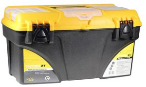 Ящик для инструментов ТИТАН 21" (с коробками) Желтый с черным пласт.(1/6)