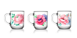 Кружка 200мл "Green tea" Анемоны стекло (20/1320)