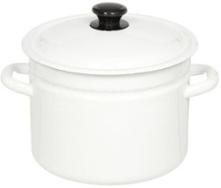 Кастрюля  6,0л цил. б/дек (белая) эмаль(4)