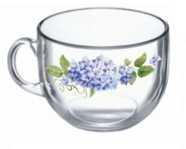 Кружка 500мл "Кинг Сайз" Гортензия стекло(24/600)