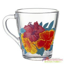 Кружка 250мл "Грация" Гибискусы стекло(20/1200)