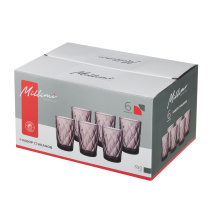 Набор стаканов 6 шт, 350 мл, стекло, бордовый ромб MILLIMI (1/8)