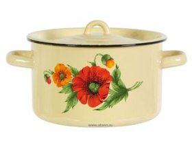 Кастрюля 2,9л с/дек эмаль(6)