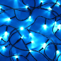 Гирлянда эл. вьюн 20м, 200LED, аква, 8 реж, ПВХ черный, 220В СНОУ БУМ (1/1)