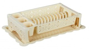 Сушилка для посуды "Кружево" (бежевый) пласт.(6)