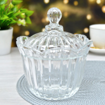 Ваза с крышкой 15х15х16 см стекло(1/18)