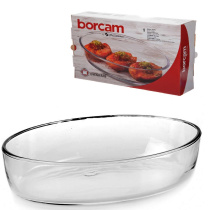 Форма Borcam 1500мл овальная б/кр (жаропроч) стекло п/у(1/8)