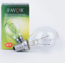 Лампа накаливания ДШ 230-60 Favor Е14 60Вт (100/100)