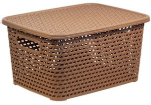 Ящик РОТАНГ 4,0л с/кр 280*185*126мм Бежевый ротанг,пласт. (12)