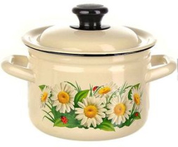 Кастрюля  2,0л с/дек (слоновая) эмаль(4)