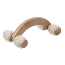 Массажный роллер, 16.5х6х9см, дерево, PVC SILAPRO Max (1/24)