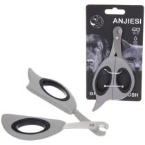 Когтерез с упором д/пальца д/животных "ПРЕМИУМ - МОЙ БРО",7.1*15.3см,прорез.ручка, цв.сер/черн (1/1