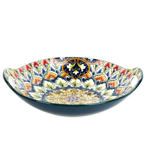 "Arabesque" Блюдо с ручками 22,5*20,5*4,5см (зеленый) фарф.(9/36)