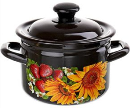 Кастрюля  9,0л с/дек (корич) эмаль(2)