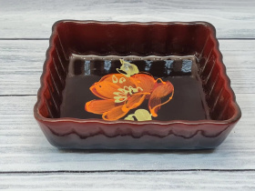 Емкость для запекания квадратная "Волна" Мак черный (6)