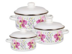 Набор посуды № 05 МОЗАИКА (к.2; 3; 4л) эмаль,металл.(1/1)