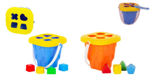 Ведро детское "Башня" с крышкой и 4 лог.фигурами (1/25)