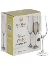 Набор бокалов 6пр 200мл "VIREO" для шампанского (1/4)