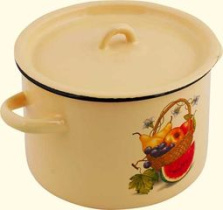 Кастрюля 4,5л c/дек эмаль(1/4)