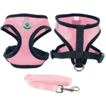 Шлейка с поводком 118см "Sweet puppy" размер M, цвет розовый (1/1)